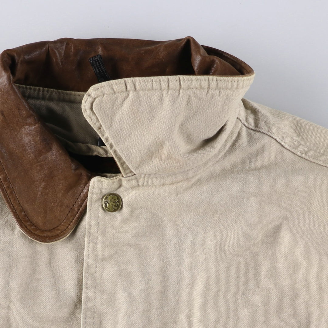 WOOLRICH padded duck hunting jacket, made in the USA, men's size M, vintage cotton ivory Vintage Second Hand