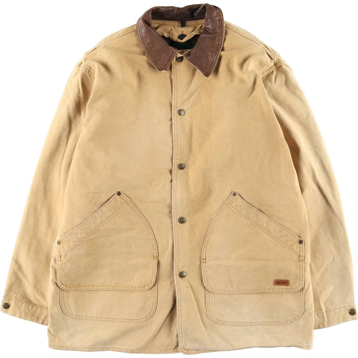 Vintage 1990'S WOOLRICH padded duck hunting jacket, made in the USA, size L, men's cotton ocher yellow type Vintage Second Hand