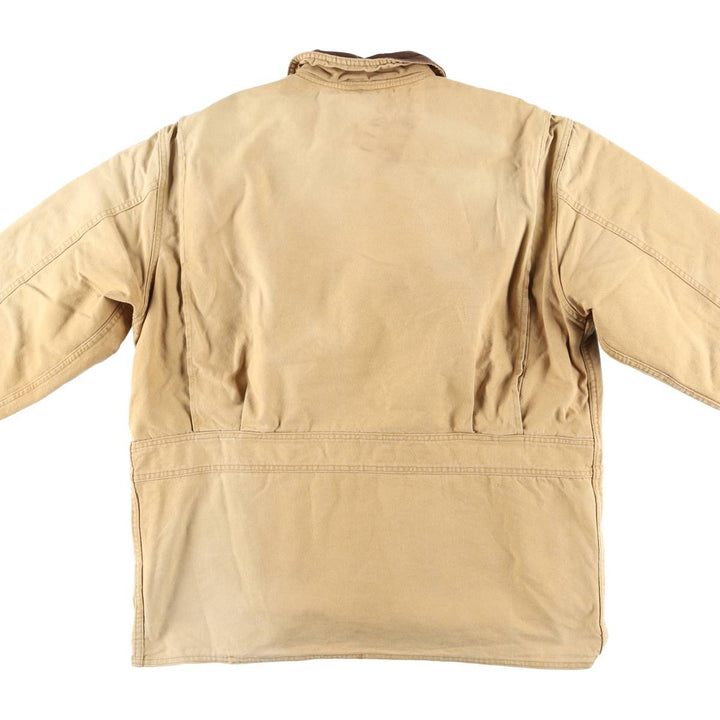 Vintage 1990'S WOOLRICH padded duck hunting jacket, made in the USA, size L, men's cotton ocher yellow type Vintage Second Hand