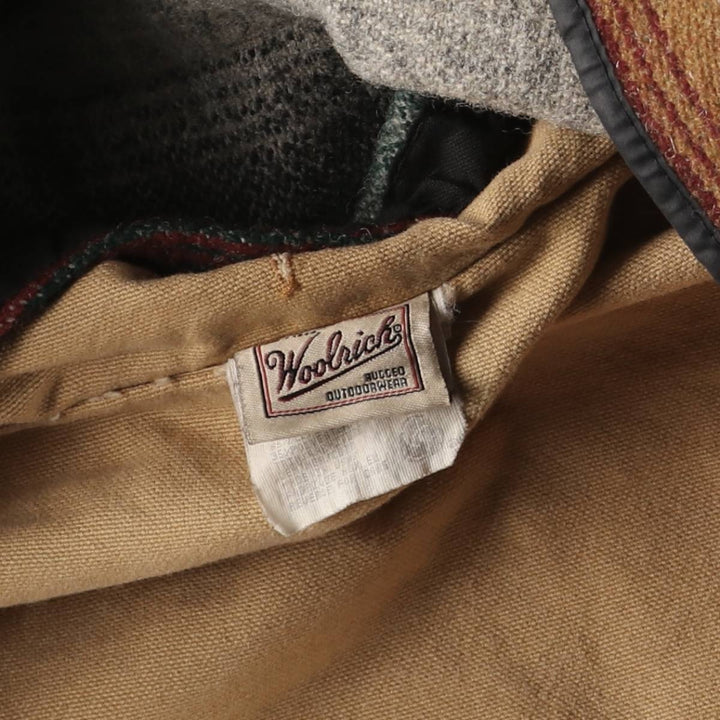 Vintage 1990'S WOOLRICH padded duck hunting jacket, made in the USA, size L, men's cotton ocher yellow type Vintage Second Hand