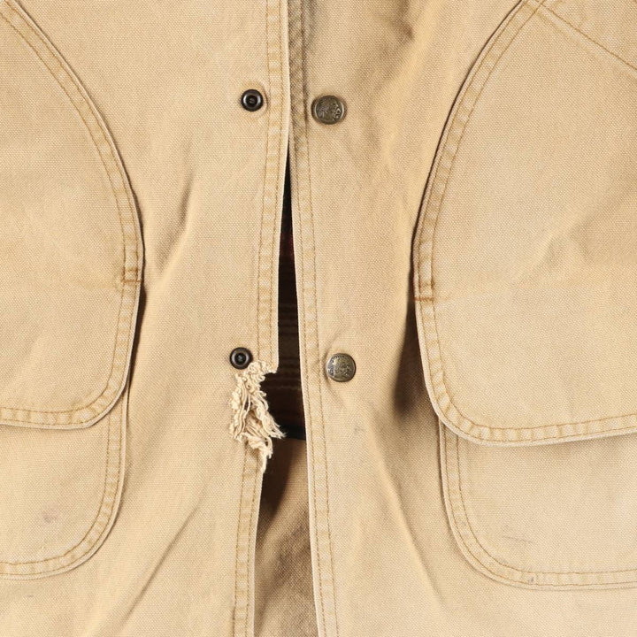 Vintage 1990'S WOOLRICH padded duck hunting jacket, made in the USA, size L, men's cotton ocher yellow type Vintage Second Hand