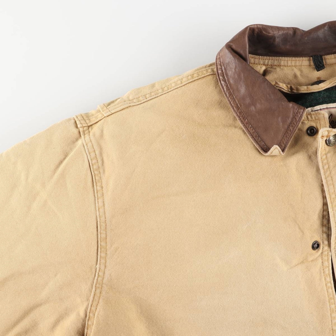 Vintage 1990'S WOOLRICH padded duck hunting jacket, made in the USA, size L, men's cotton ocher yellow type Vintage Second Hand