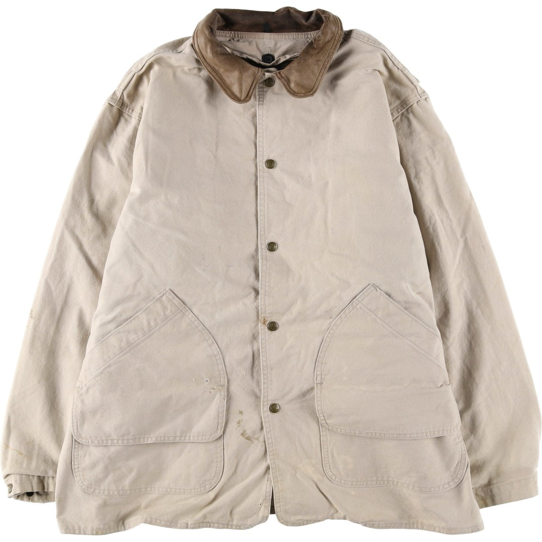 WOOLRICH Vintage Padded Duck Hunting Jacket, Made in USA, Men's Size XL cotton ivory Vintage Second Hand