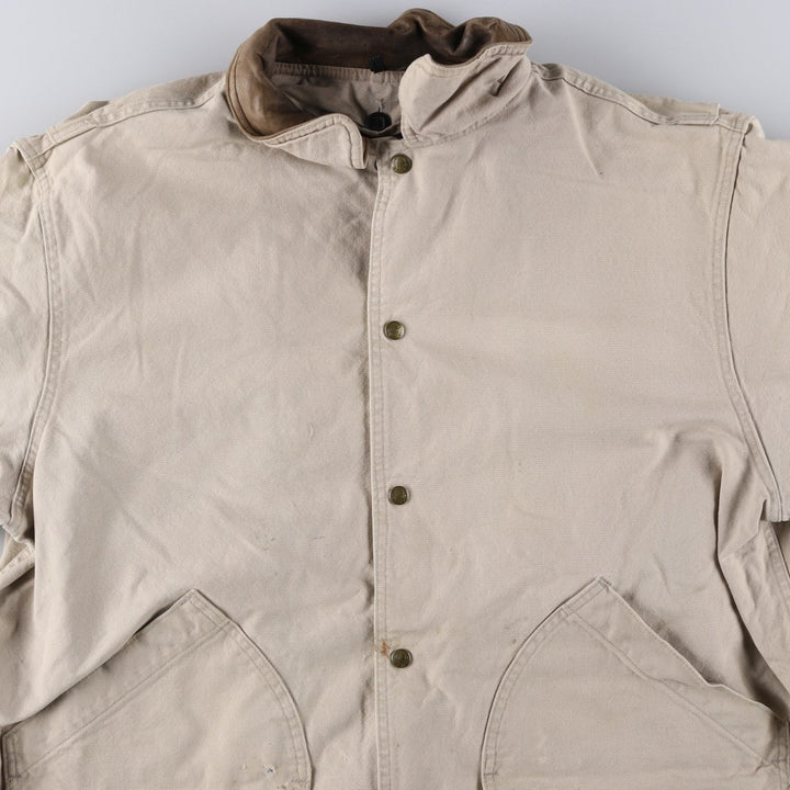 WOOLRICH Vintage Padded Duck Hunting Jacket, Made in USA, Men's Size XL cotton ivory Vintage Second Hand