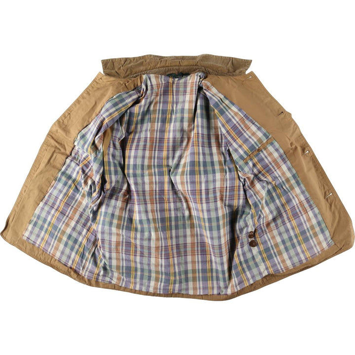 90'S J.Crew Vintage Hunting Jacket, Men's Size XL cotton brown type Vintage Second Hand