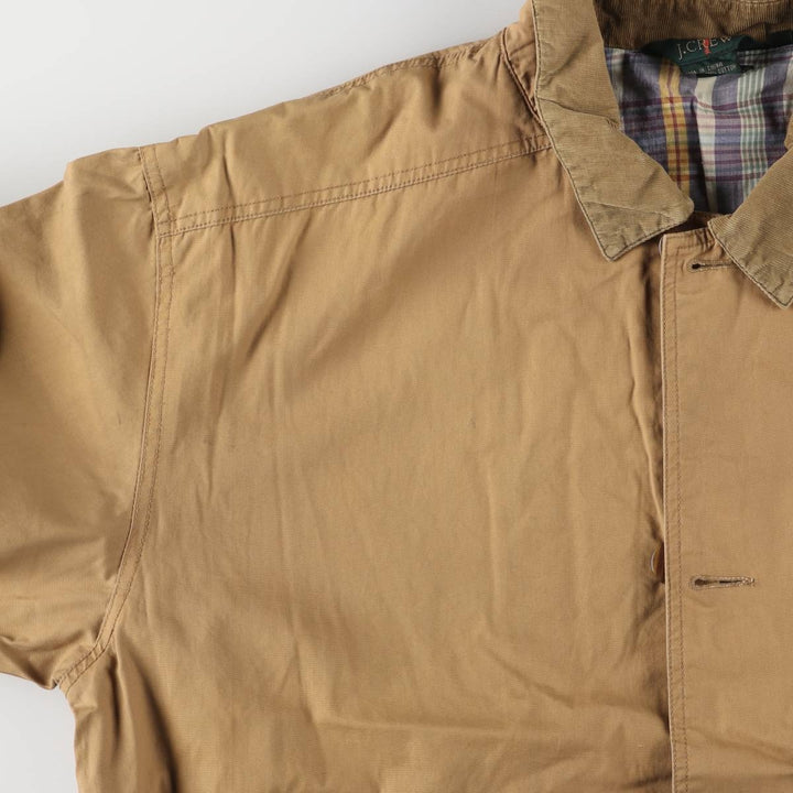 90'S J.Crew Vintage Hunting Jacket, Men's Size XL cotton brown type Vintage Second Hand