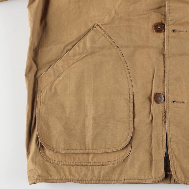 90'S J.Crew Vintage Hunting Jacket, Men's Size XL cotton brown type Vintage Second Hand