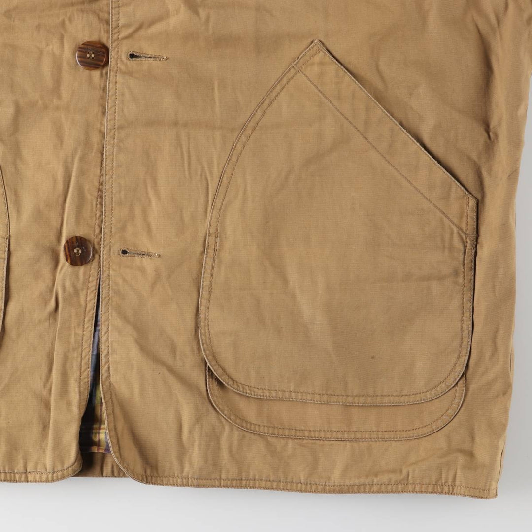 90'S J.Crew Vintage Hunting Jacket, Men's Size XL cotton brown type Vintage Second Hand