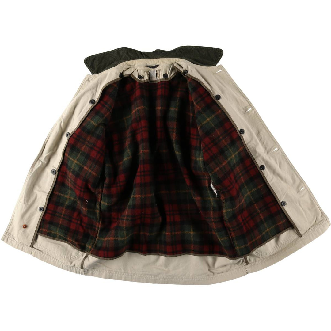 90s-00'S LLBean padded duck hunting jacket, men's size L cotton unbleached Vintage Second Hand