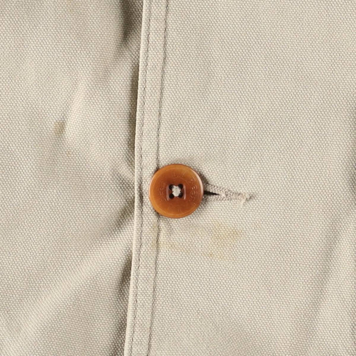 90s-00'S LLBean padded duck hunting jacket, men's size L cotton unbleached Vintage Second Hand