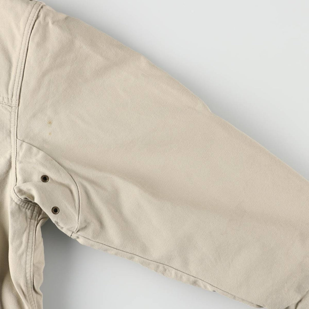 90s-00'S LLBean padded duck hunting jacket, men's size L cotton unbleached Vintage Second Hand