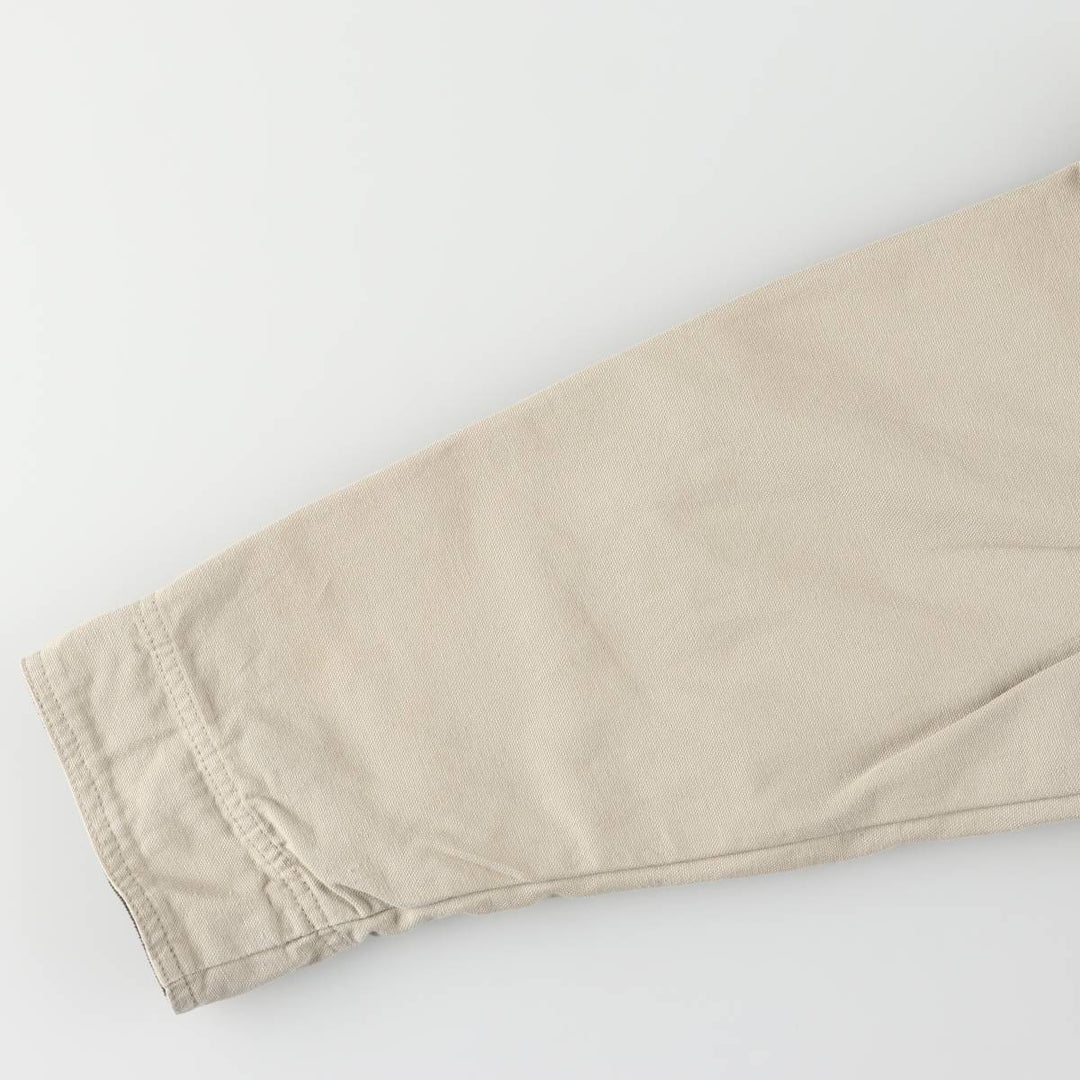 90s-00'S LLBean padded duck hunting jacket, men's size L cotton unbleached Vintage Second Hand