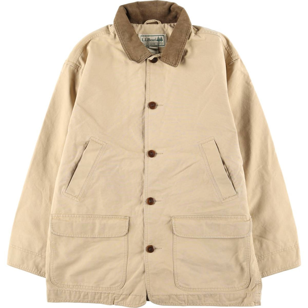 90s-00'S LLBean Duck Hunting Jacket, Men's Size L cotton Beige type Vintage Second Hand