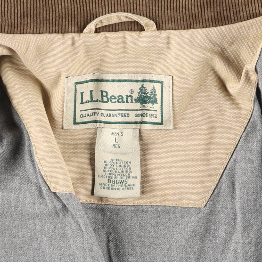 90s-00'S LLBean Duck Hunting Jacket, Men's Size L cotton Beige type Vintage Second Hand