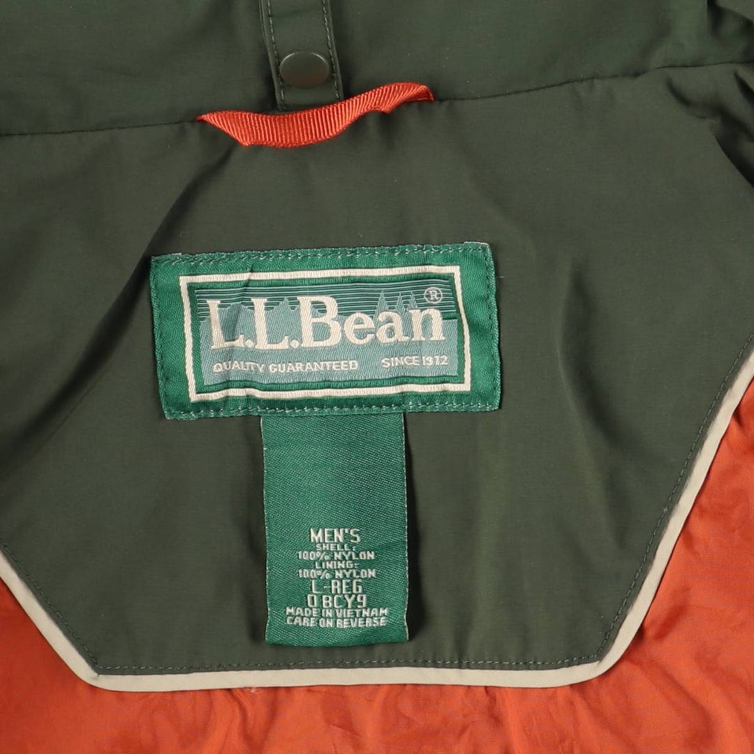 90s-00'S LLBean Mountain Jacket, Shell Jacket, Men's Size L Nylon Khaki type Vintage Second Hand