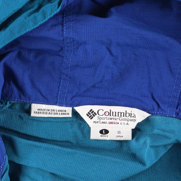 90s-00'S Vintage Columbia Ripstop Anorak Parka, Men's Size L Nylon blue type Vintage Second Hand