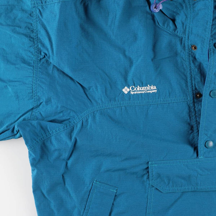 90s-00'S Vintage Columbia Ripstop Anorak Parka, Men's Size L Nylon blue type Vintage Second Hand
