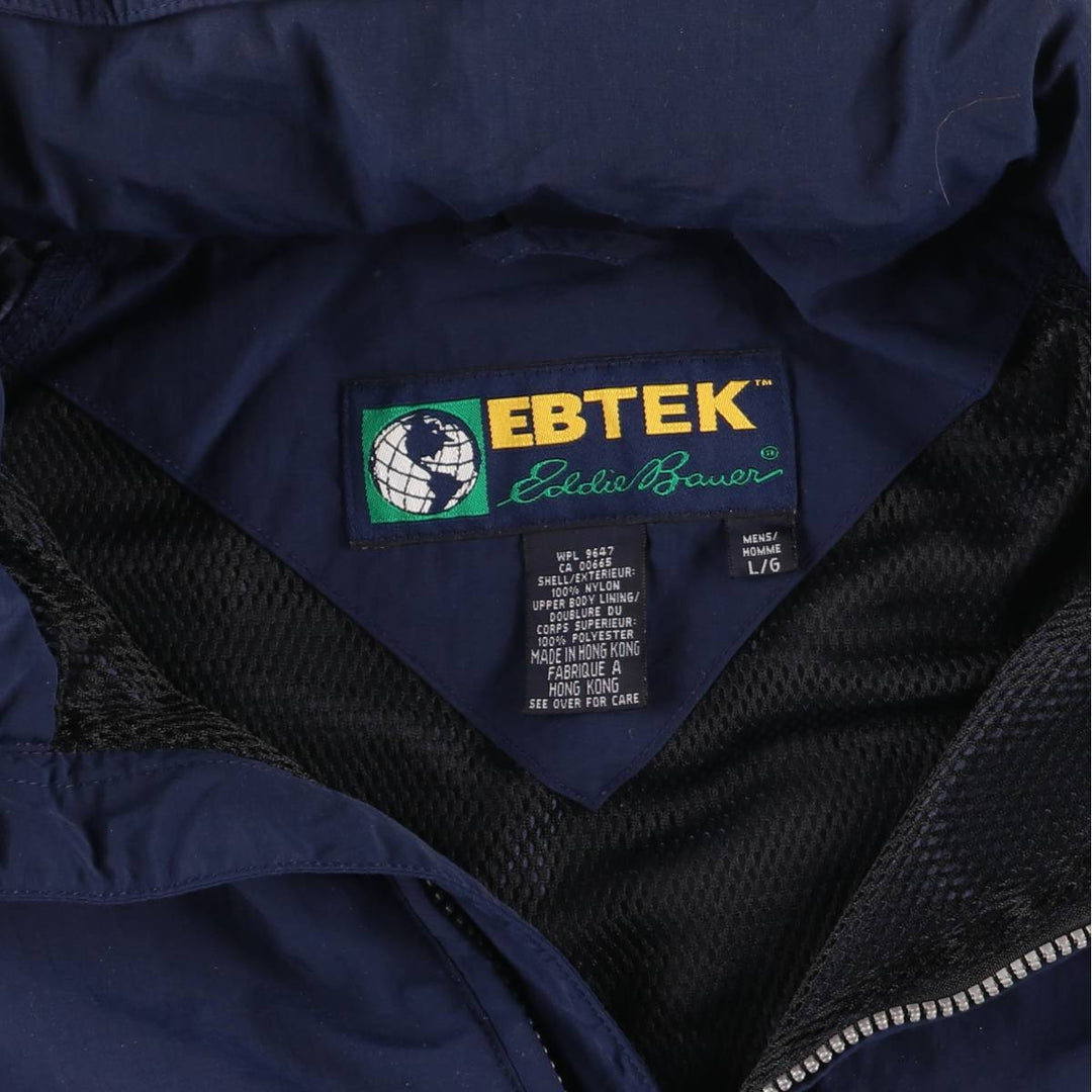Vintage 90'S Eddie Bauer EBTEK Anorak Jacket, Men's Size L Nylon navy blue type Vintage Second Hand