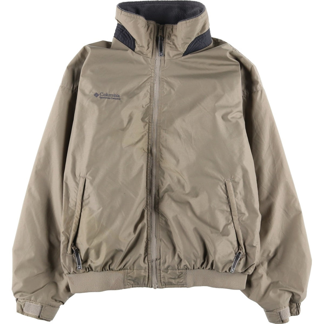 2000'S Columbia padded puffer jacket, men's size L Nylon Khaki type beige Vintage Second Hand