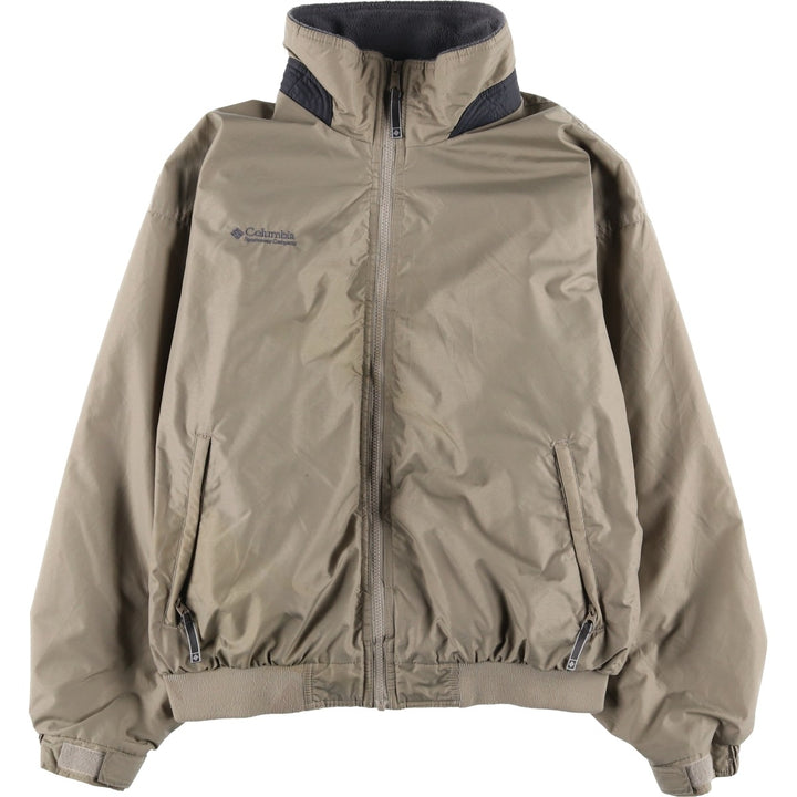 2000'S Columbia padded puffer jacket, men's size L Nylon Khaki type beige Vintage Second Hand