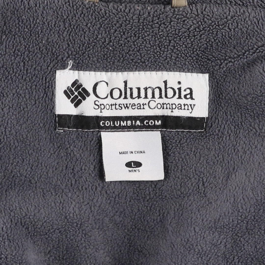 2000'S Columbia padded puffer jacket, men's size L Nylon Khaki type beige Vintage Second Hand