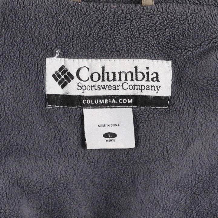 2000'S Columbia padded puffer jacket, men's size L Nylon Khaki type beige Vintage Second Hand