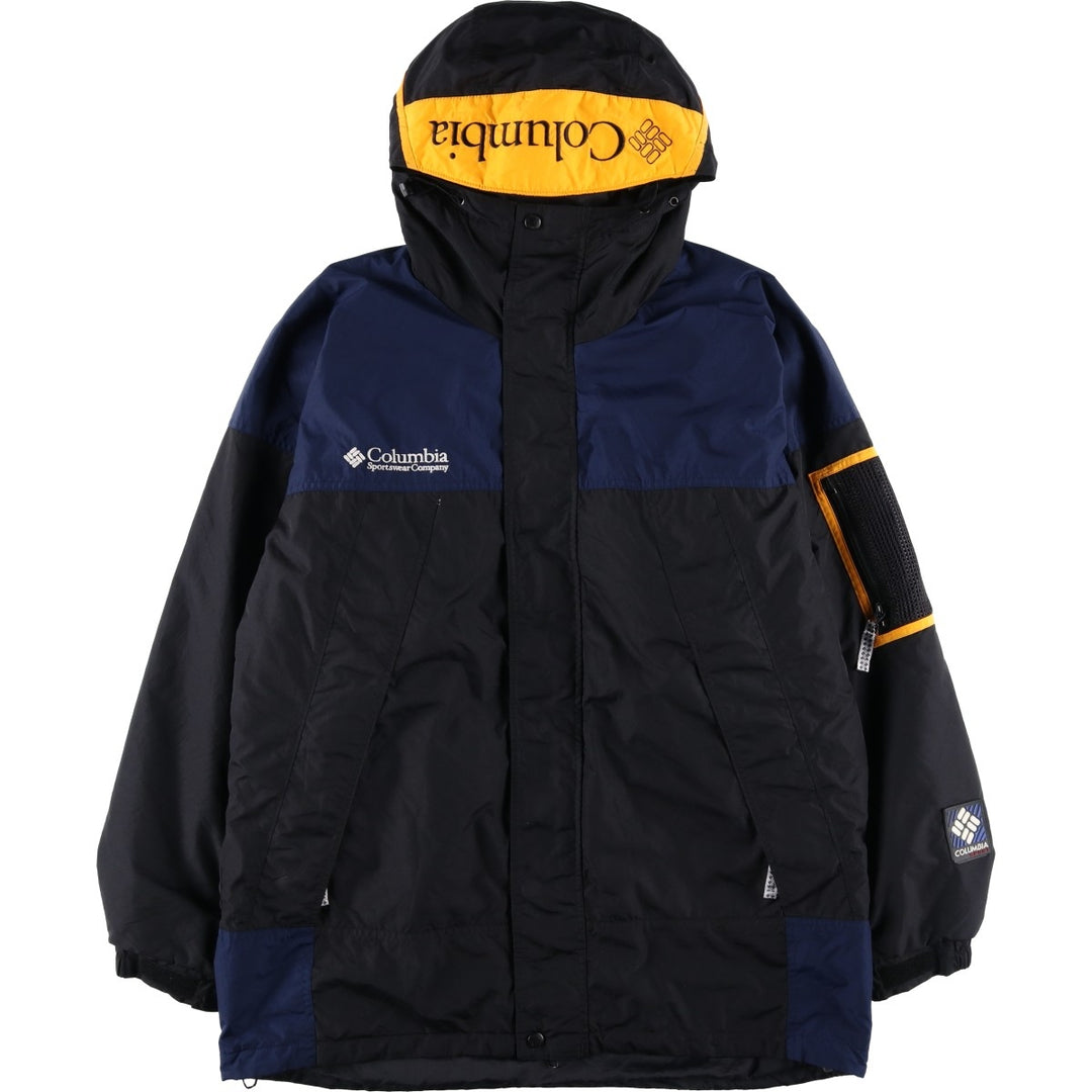 90'S Columbia padded mountain parka, shell jacket, puffer jacket, men's size L Nylon black type Vintage Second Hand