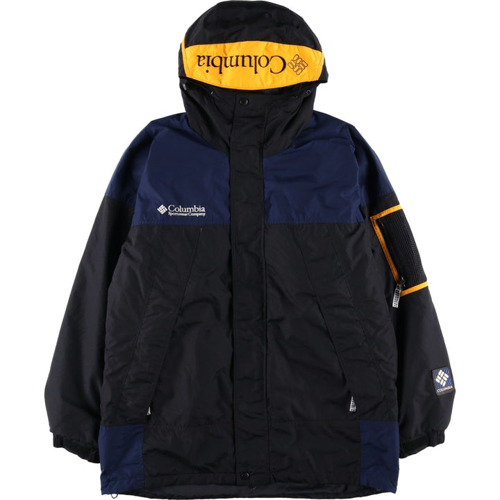 90'S Columbia padded mountain parka, shell jacket, puffer jacket, men's size L Nylon black type Vintage Second Hand