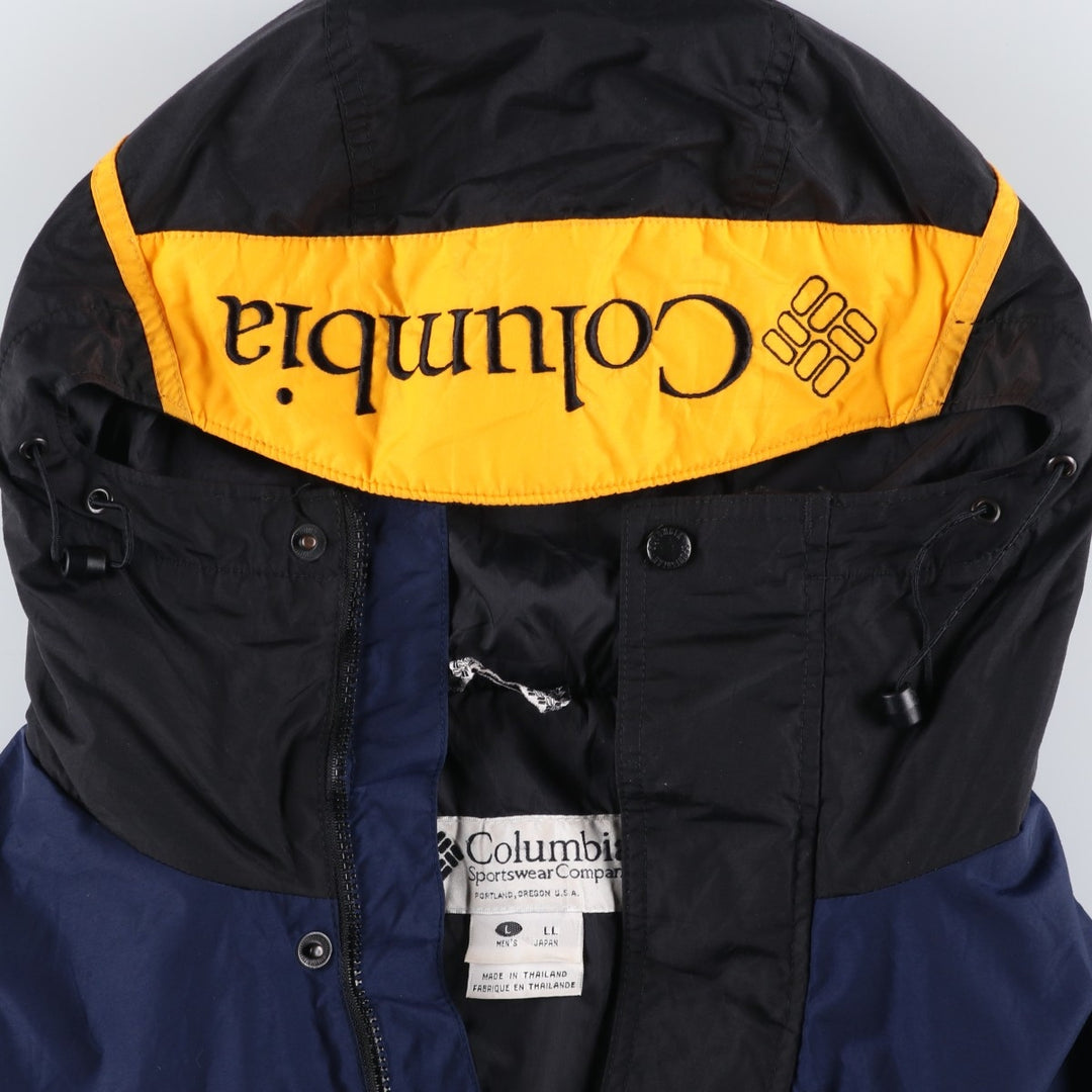 90'S Columbia padded mountain parka, shell jacket, puffer jacket, men's size L Nylon black type Vintage Second Hand