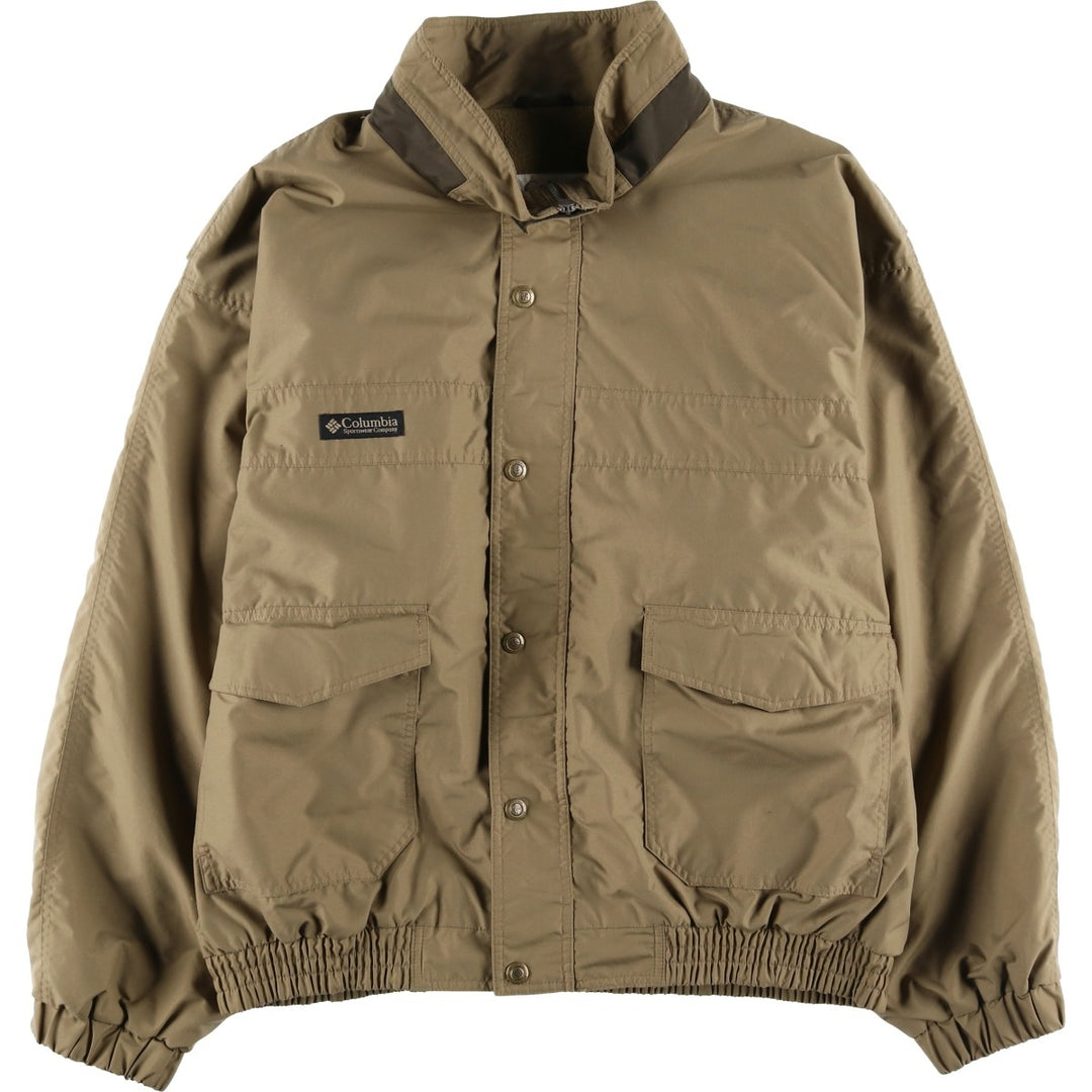 90'S Columbia White Tag Padded Puffer Jacket, Men's XL, Vintage Nylon beige type brown Vintage Second Hand