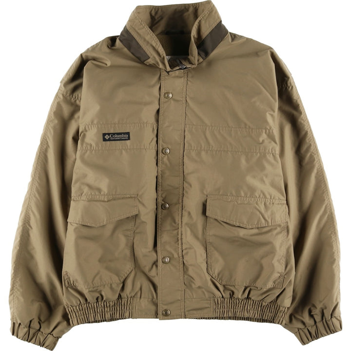 90'S Columbia White Tag Padded Puffer Jacket, Men's XL, Vintage Nylon beige type brown Vintage Second Hand