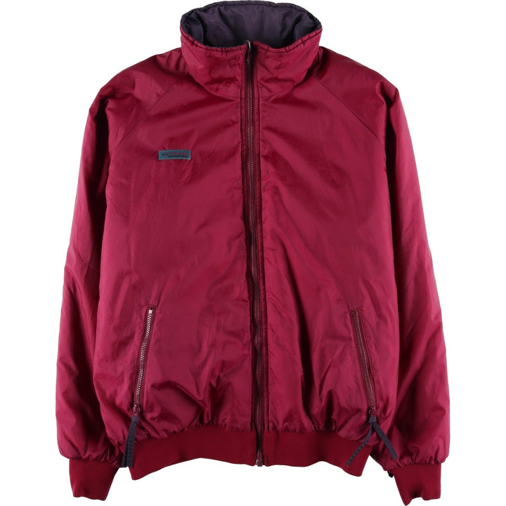 1980'S Columbia White Tag Reversible Padded Puffer Jacket, Men's Size L, Vintage Nylon Purple type red-purple Vintage Second Hand