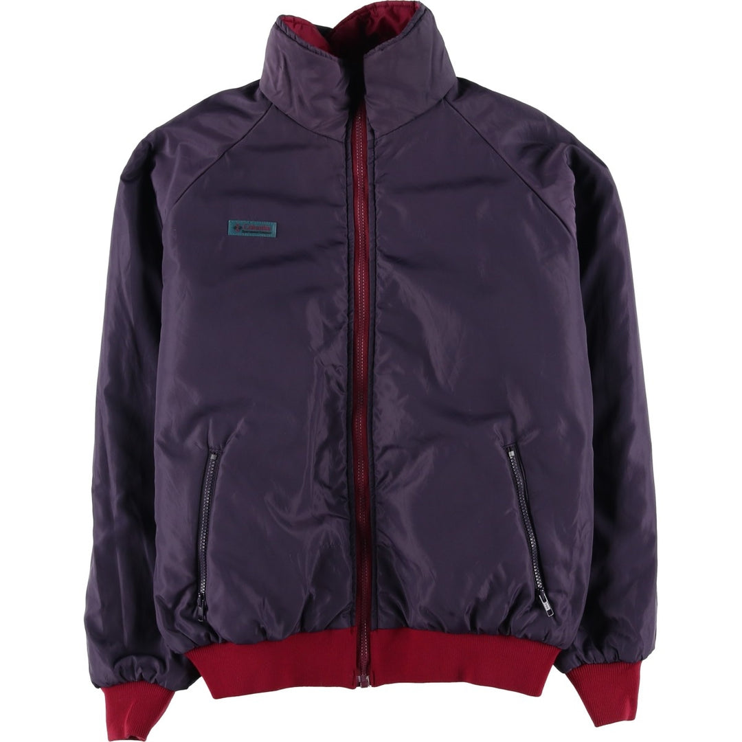 1980'S Columbia White Tag Reversible Padded Puffer Jacket, Men's Size L, Vintage Nylon Purple type red-purple Vintage Second Hand