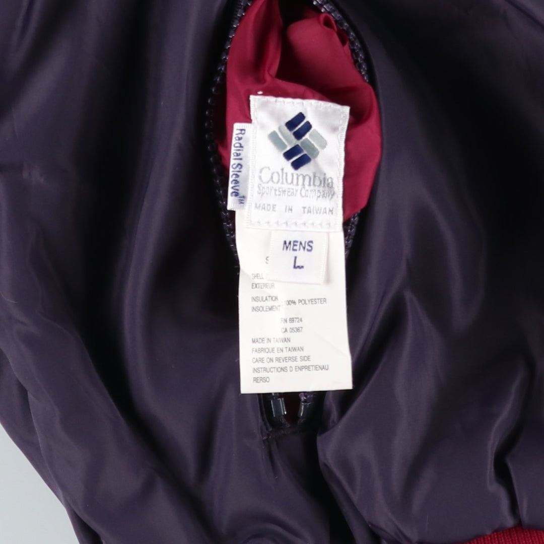 1980'S Columbia White Tag Reversible Padded Puffer Jacket, Men's Size L, Vintage Nylon Purple type red-purple Vintage Second Hand