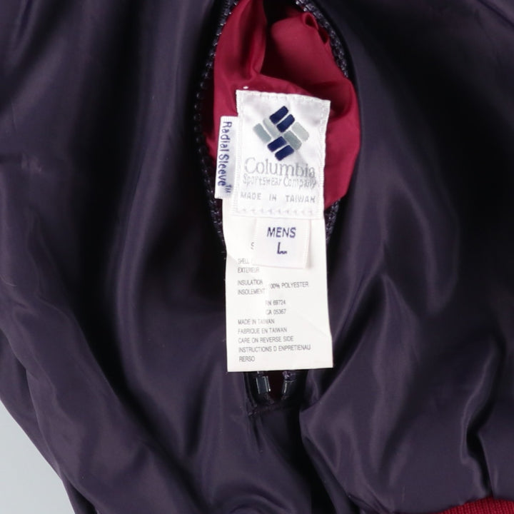 1980'S Columbia White Tag Reversible Padded Puffer Jacket, Men's Size L, Vintage Nylon Purple type red-purple Vintage Second Hand
