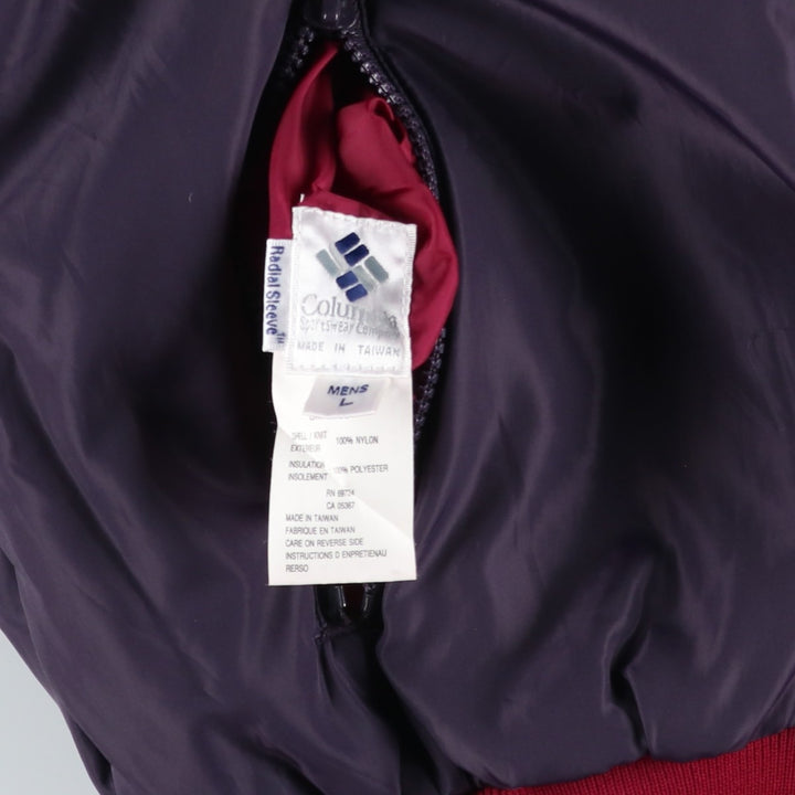 1980'S Columbia White Tag Reversible Padded Puffer Jacket, Men's Size L, Vintage Nylon Purple type red-purple Vintage Second Hand