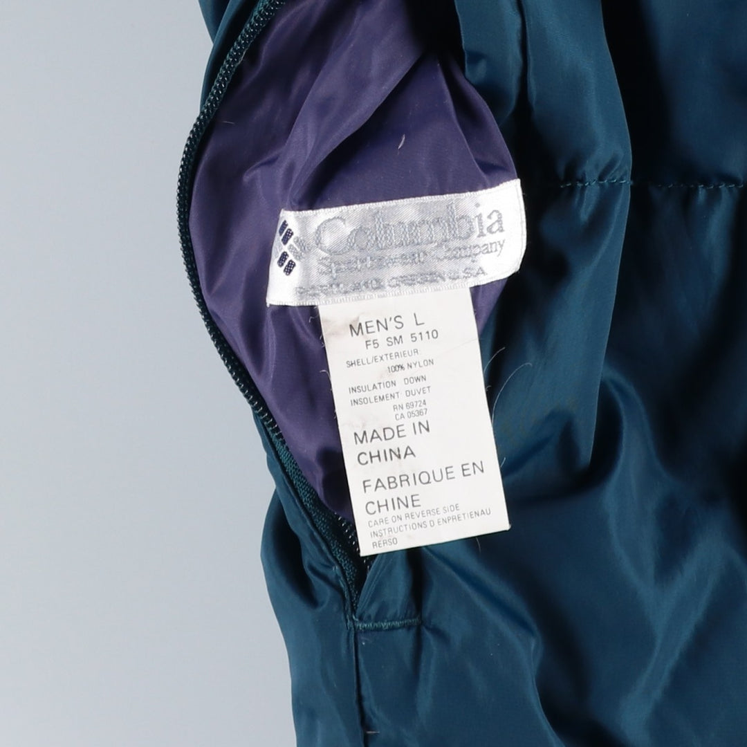 90'S Vintage Columbia Reversible Down Jacket with White Tag, Men's Size L Nylon purple type Vintage Second Hand