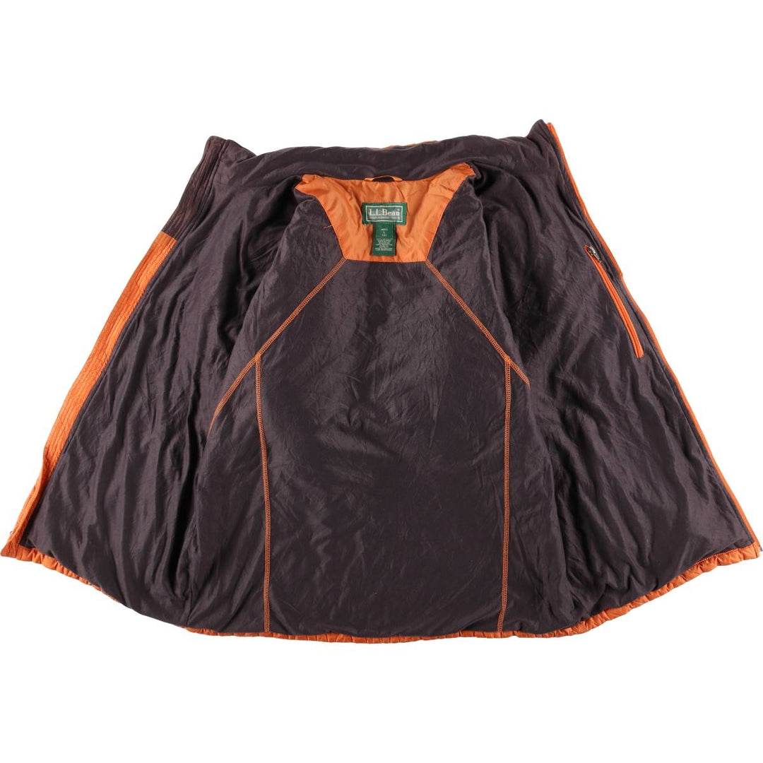 90s-00'S LLBean padded puffer jacket, men's size L Nylon orange type Vintage Second Hand