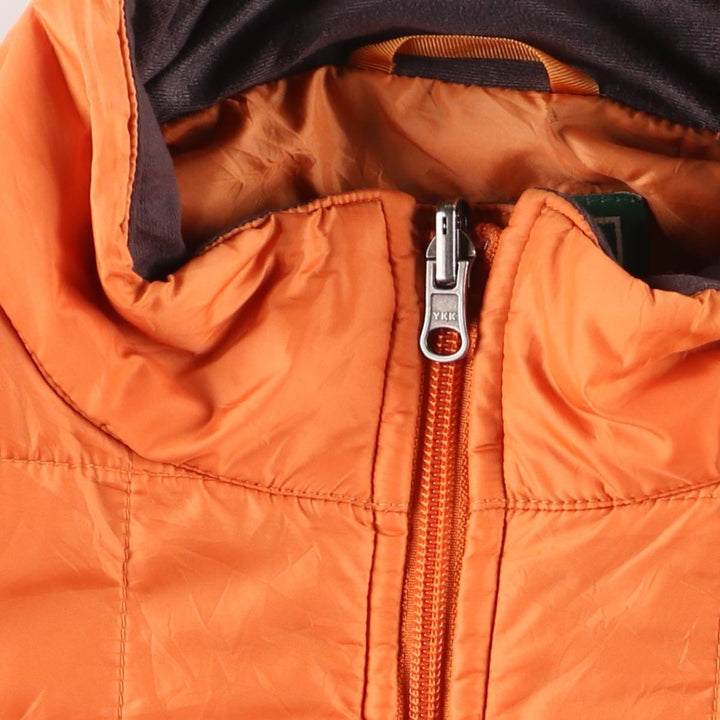 90s-00'S LLBean padded puffer jacket, men's size L Nylon orange type Vintage Second Hand