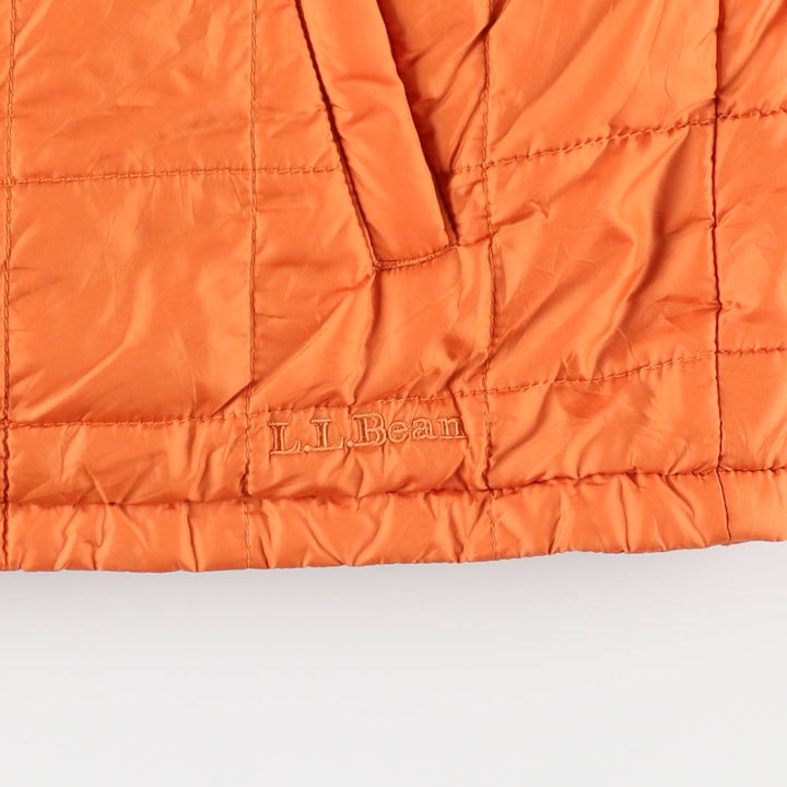 90s-00'S LLBean padded puffer jacket, men's size L Nylon orange type Vintage Second Hand