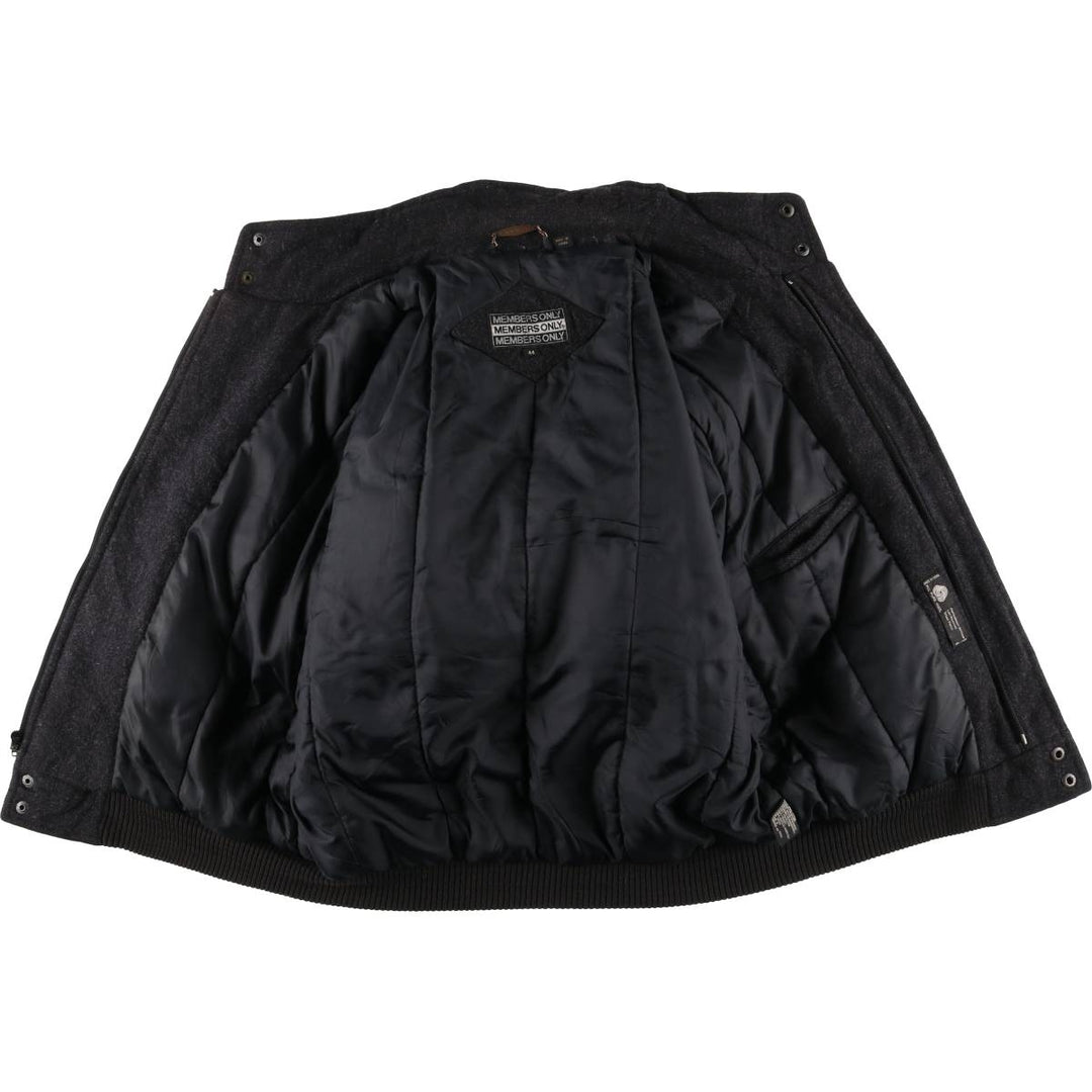 MEMBERS ONLY Padded Wool Harrington Sports Jacket, Men's Size XL wool Charcoal Vintage Second Hand