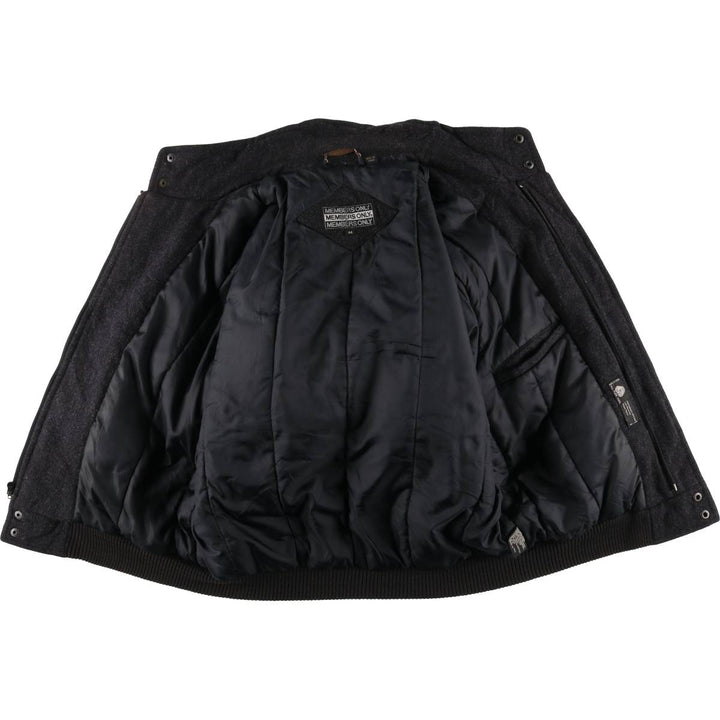 MEMBERS ONLY Padded Wool Harrington Sports Jacket, Men's Size XL wool Charcoal Vintage Second Hand