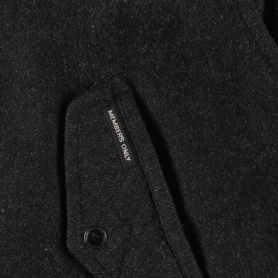 MEMBERS ONLY Padded Wool Harrington Sports Jacket, Men's Size XL wool Charcoal Vintage Second Hand
