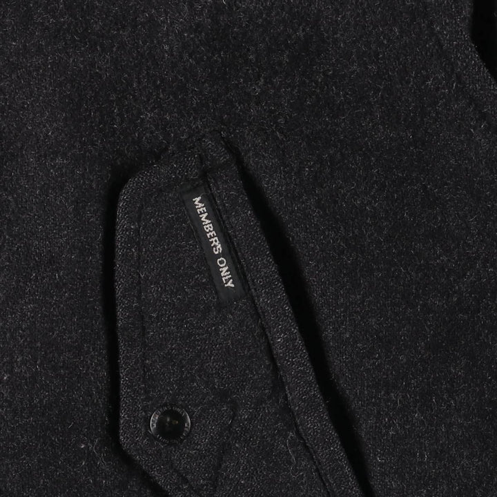 MEMBERS ONLY Padded Wool Harrington Sports Jacket, Men's Size XL wool Charcoal Vintage Second Hand