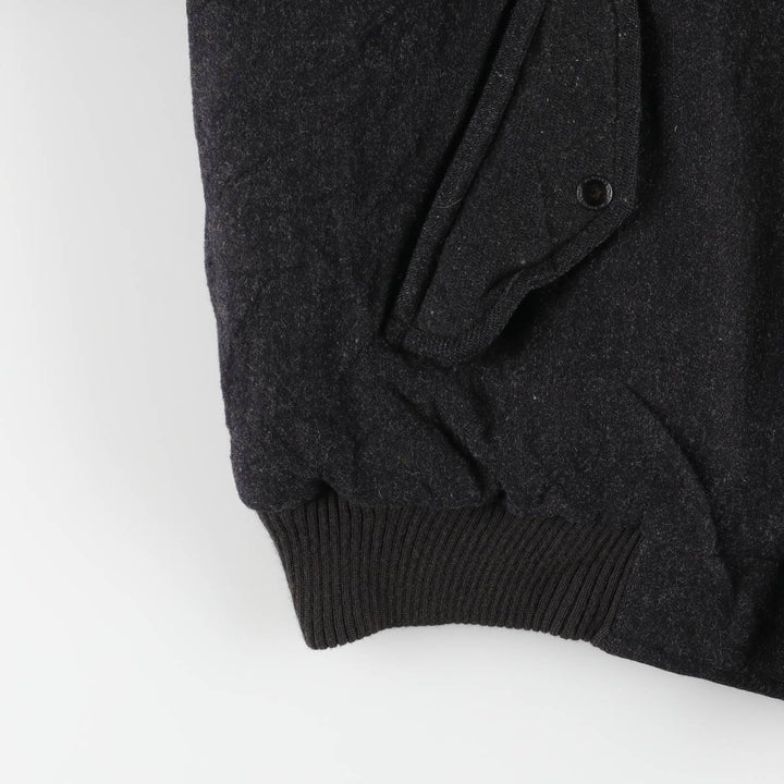 MEMBERS ONLY Padded Wool Harrington Sports Jacket, Men's Size XL wool Charcoal Vintage Second Hand