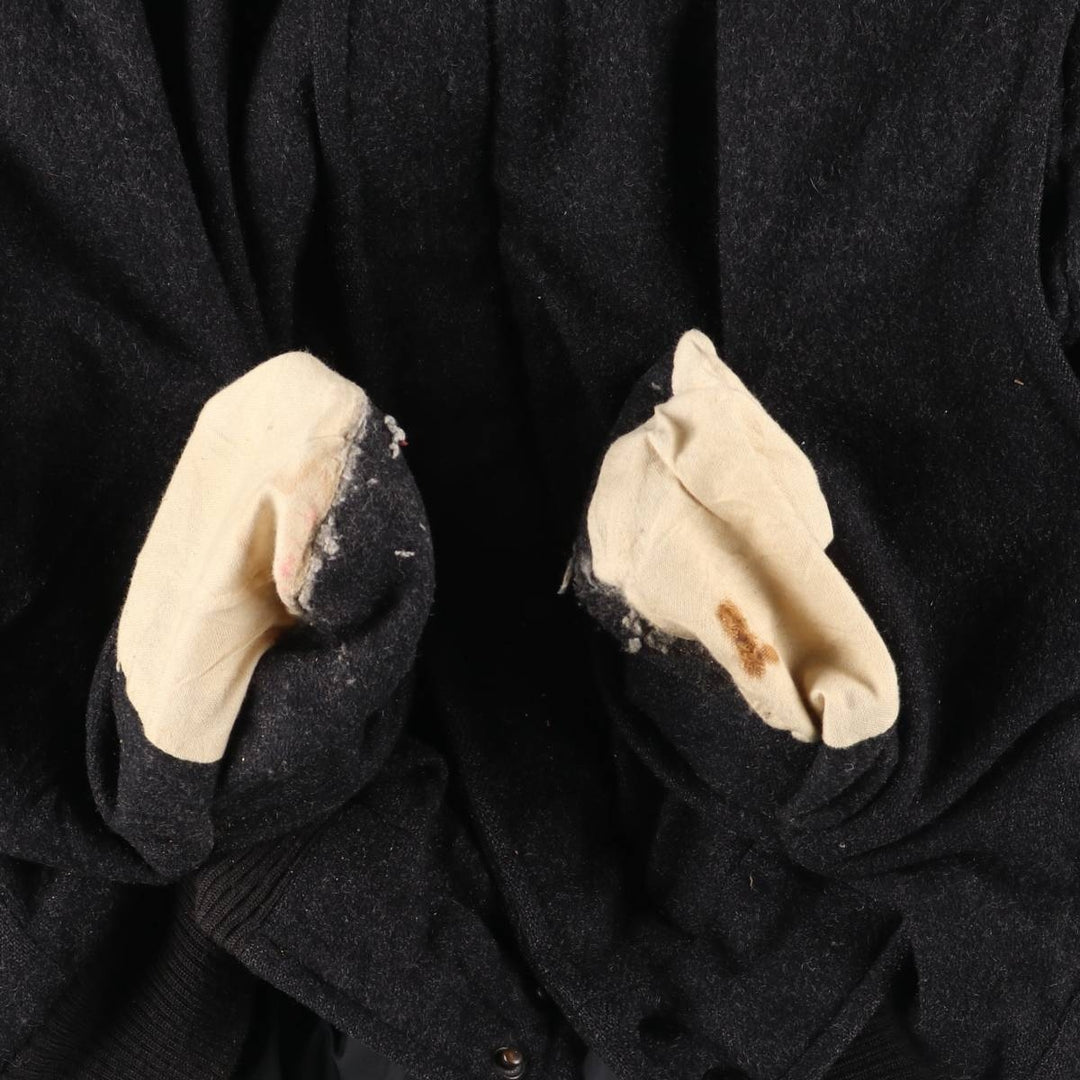 MEMBERS ONLY Padded Wool Harrington Sports Jacket, Men's Size XL wool Charcoal Vintage Second Hand