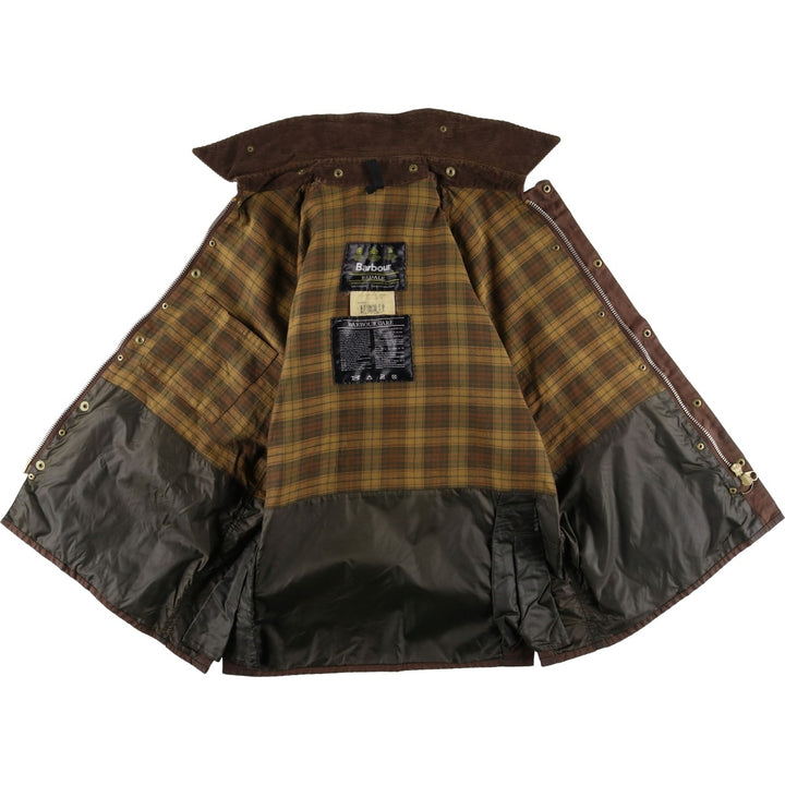 1990'S Barbour Bedale (formerly 3 Warrant) waxed cotton oiled jacket, made in England, C40, men's size M cotton brown type Vintage Second Hand