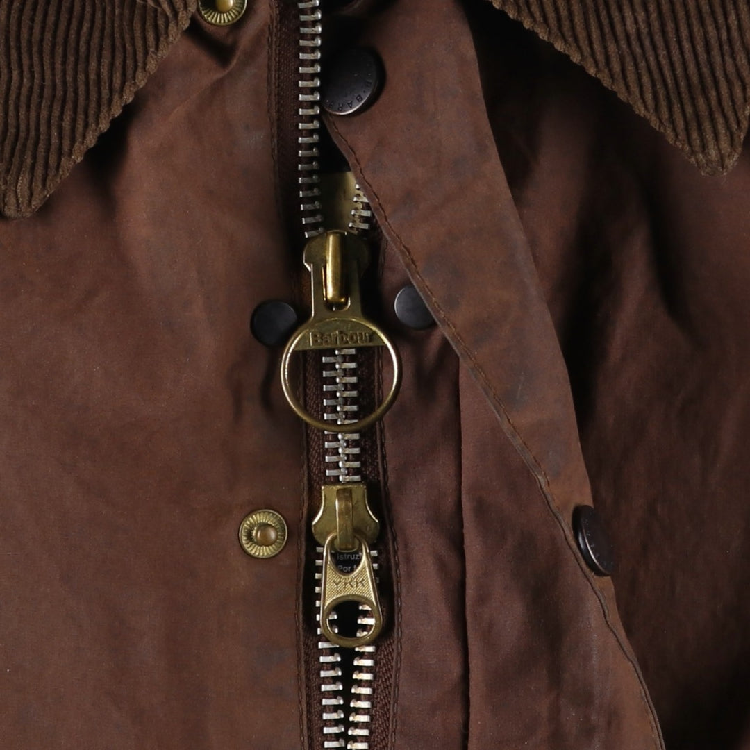 1990'S Barbour Bedale (formerly 3 Warrant) waxed cotton oiled jacket, made in England, C40, men's size M cotton brown type Vintage Second Hand