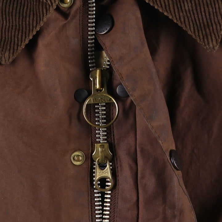 1990'S Barbour Bedale (formerly 3 Warrant) waxed cotton oiled jacket, made in England, C40, men's size M cotton brown type Vintage Second Hand