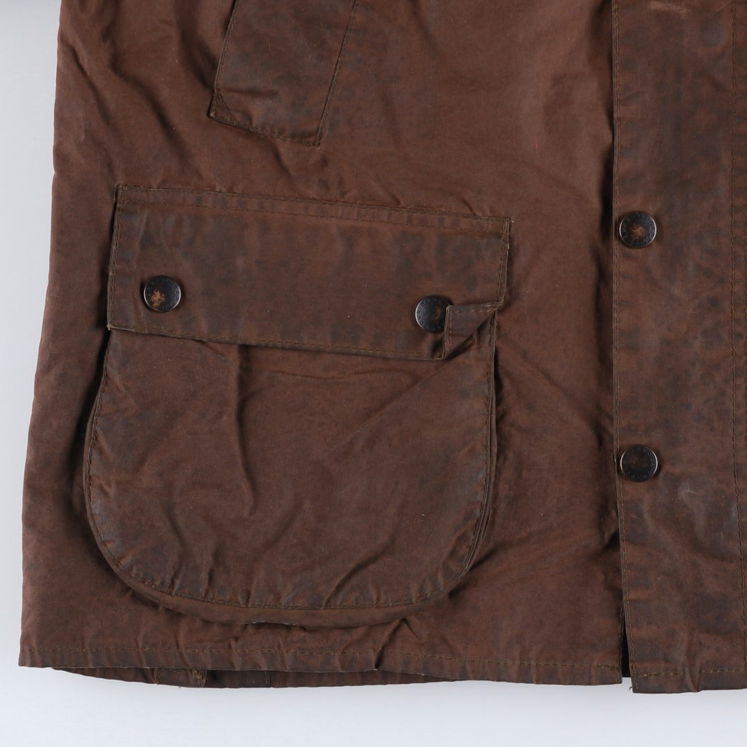 1990'S Barbour Bedale (formerly 3 Warrant) waxed cotton oiled jacket, made in England, C40, men's size M cotton brown type Vintage Second Hand